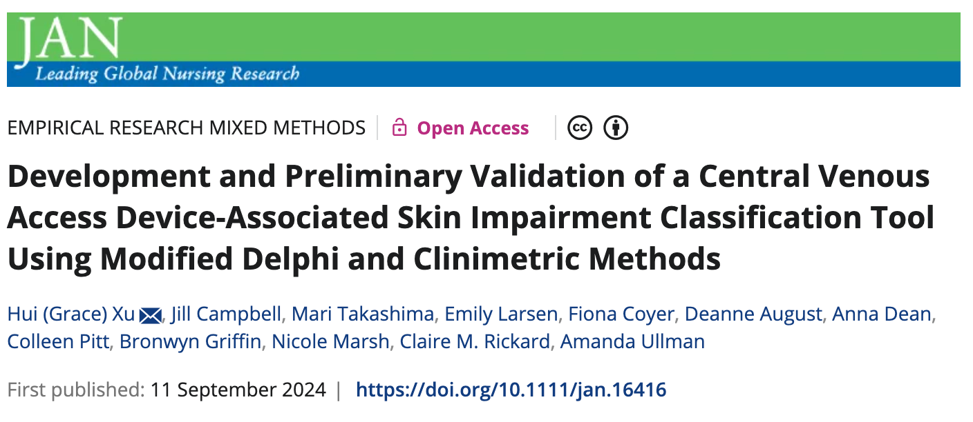 Developing a Tool to Improve Central Venous Access Device Skin Care Developing a Tool to Improve Central Venous Access Device Skin Care